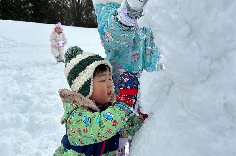 雪だるま　寒い　楽しい
