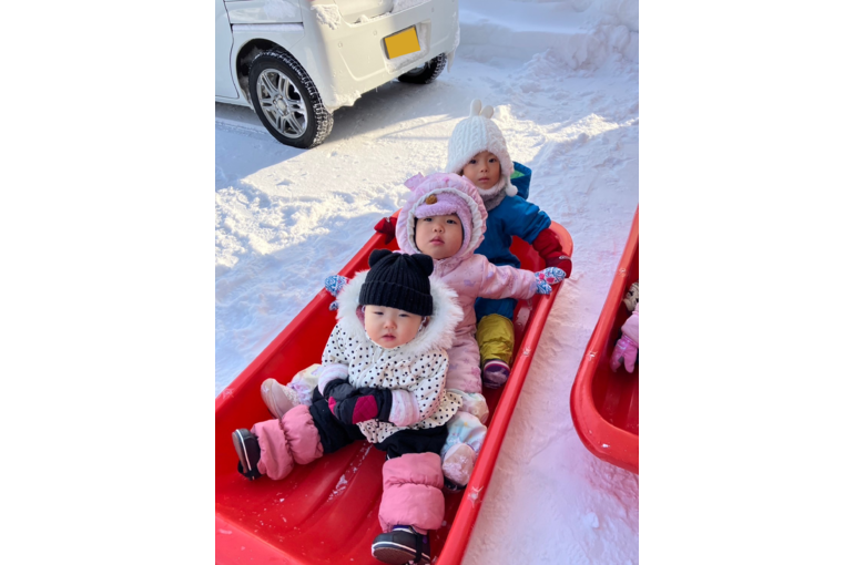 冬　お散歩　お天気　ソリ　１日