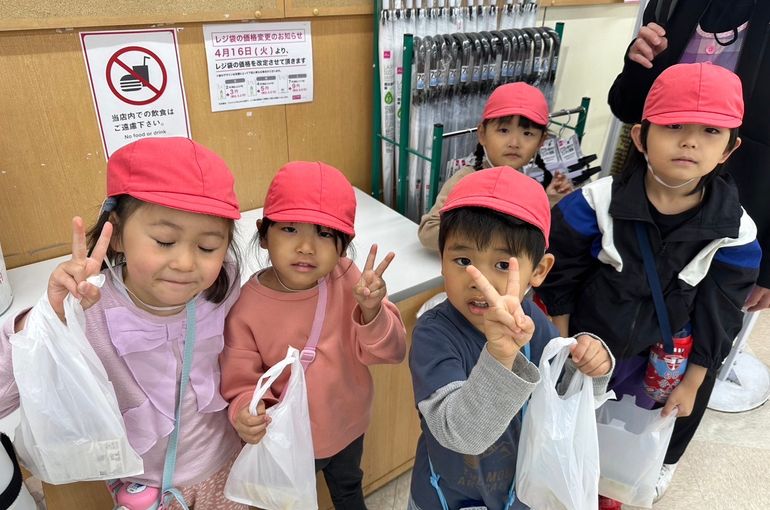 北海道　札幌　江別　保育園　お買い物　様子