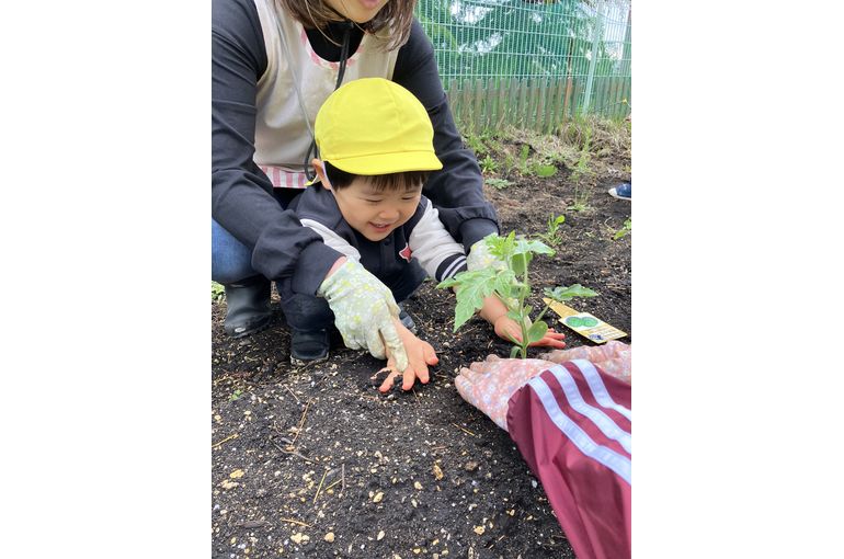 田植えをする子ども②