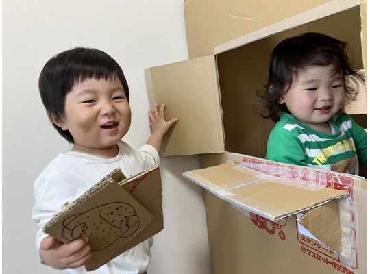段ボール　家　保育園　函館