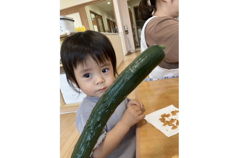 札幌保育園　GEADあおぞらこども園　長いきゅうり