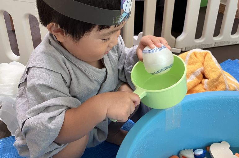 保育園　函館　夏祭り　ボールすくい