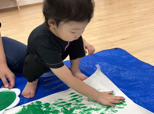 江別　保育園　製作　絵の具
