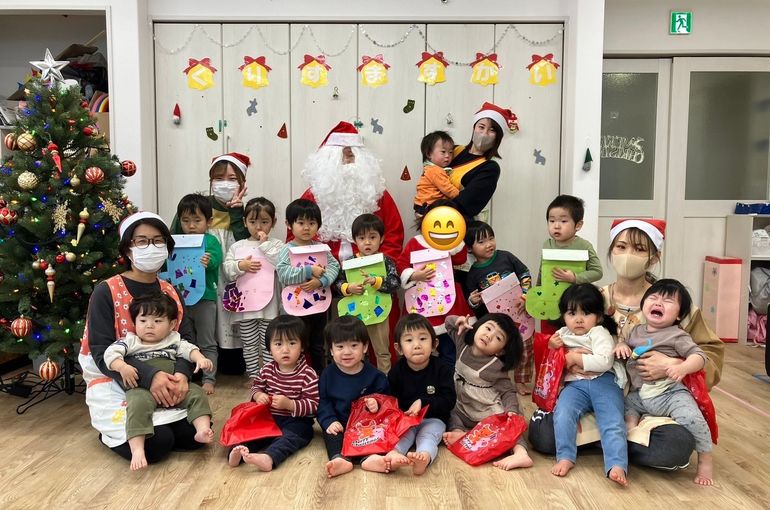 江別市　保育園　サンタさん　写真
