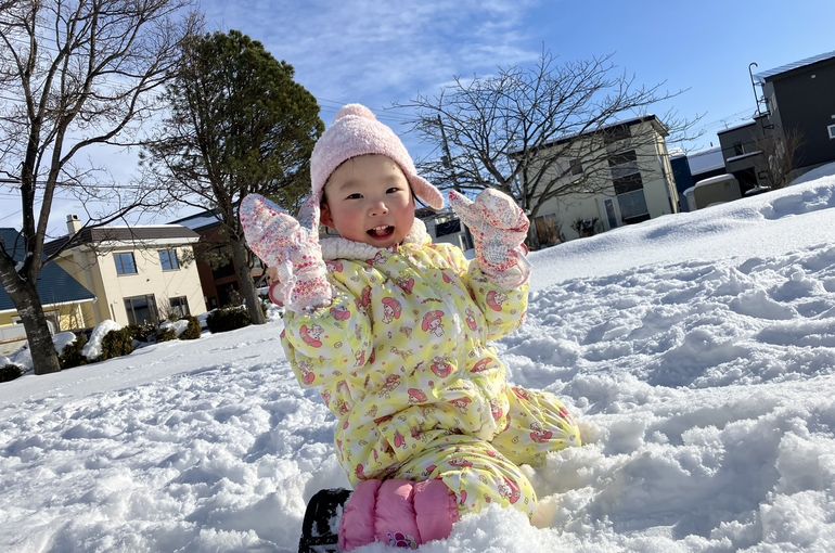 江別市　元江別　保育園　雪遊び　様子