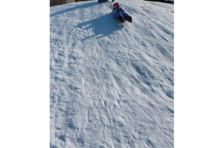 札幌市　厚別　認定保育園　そり遊び　様子