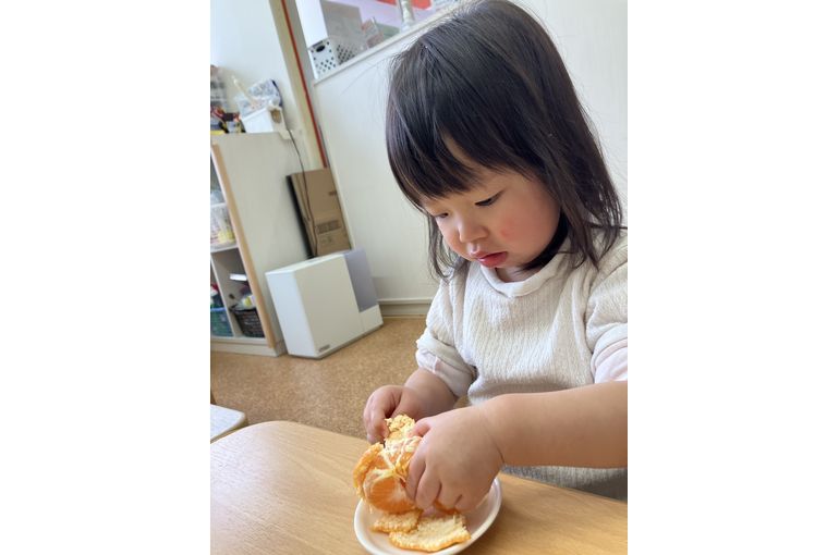 札幌市　南平岸　保育園　みかん　おやつ
