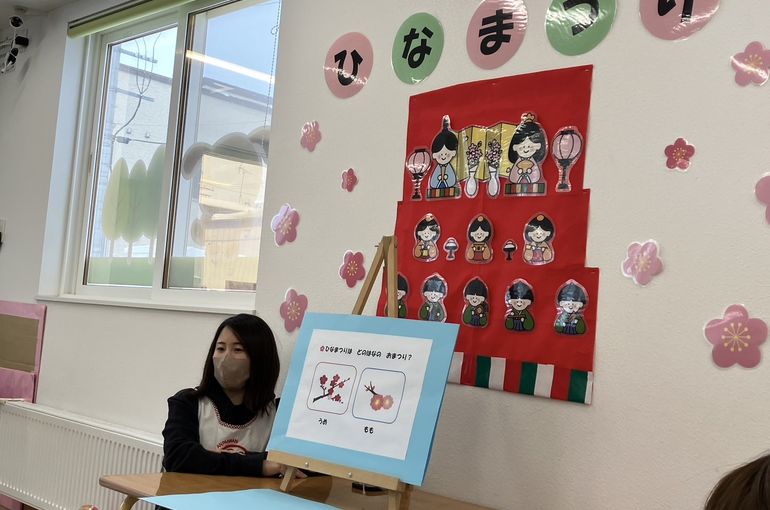 江別市　江別　保育園　ひなまつり　紙芝居　様子