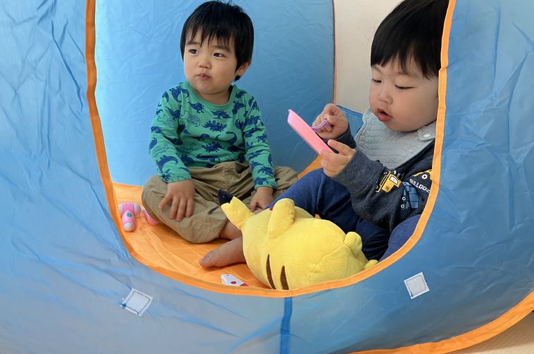 キャンプ,ごっこ遊び,かわいい,札幌市,保育園,認定保育園,企業主導型保育園,函館市,江別市